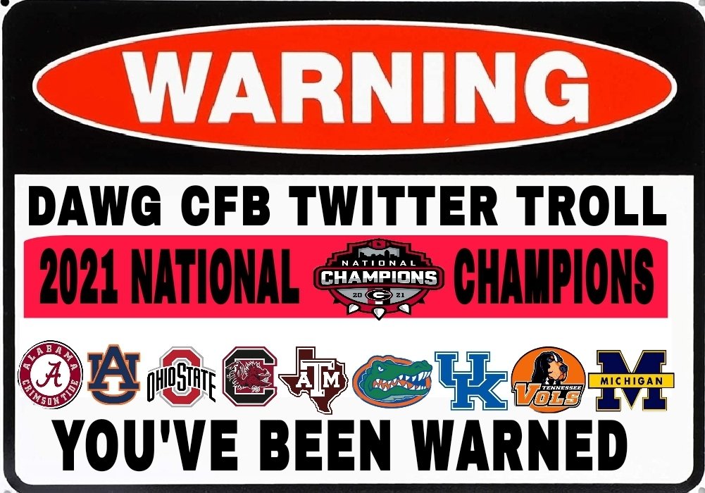sugurray4UGA's tweet image. One Benefit winning the National Championship is being able to hold the Gavel &amp;amp; tell every team in CFB to SIT DOWN &amp;amp; SHUT UP.  My Constituents at DAWG NATION &amp;amp; Myself WILL NOT allow any Blasphemy tweeted at UGA Football, its Coaches, or the players. YOU&apos;VE BEEN WARNED
#GoDawgs 🏆