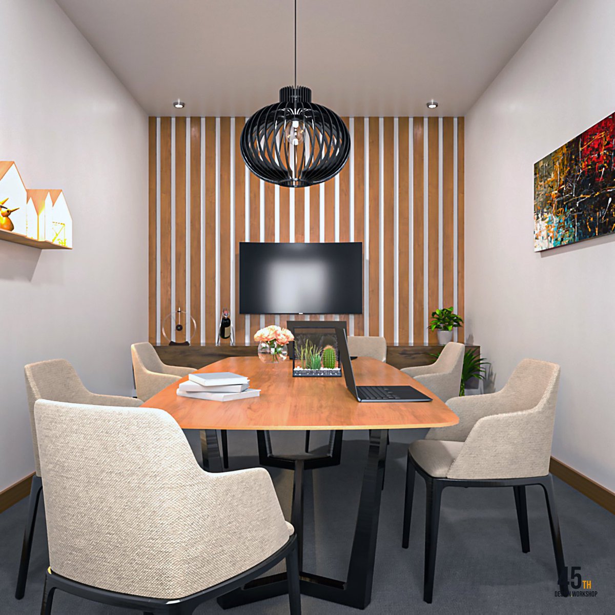45th_Design's tweet image. Getting your camera and lighting right in visualization go a long way of making a photorealistic render. 

Office Meeting room interior

Visualized by @45th_Design