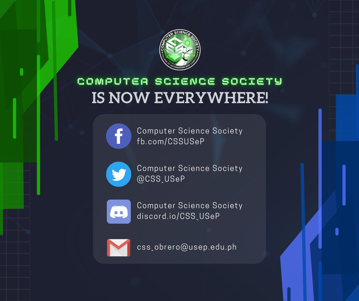 CSS_USeP's tweet image. [𝐒𝐎𝐂𝐈𝐀𝐋 𝐌𝐄𝐃𝐈𝐀 𝐀𝐂𝐂𝐎𝐔𝐍𝐓𝐒]

CSS is now everywhere!
To check for updates join/follow these accounts.

Facebook: fb.com/CSSUSeP
Twitter: @CSS_USeP
Discord: discord.io/CSS_USeP
