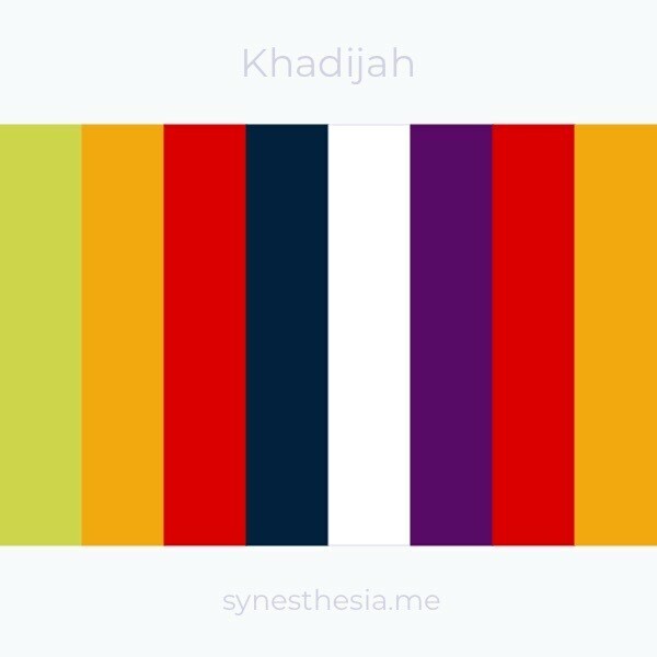 SynesthesiaMe's tweet photo. what color is your name khadijah? https://t.co/lZr2Q5kEBk https://t.co/3aNDV1yyDC