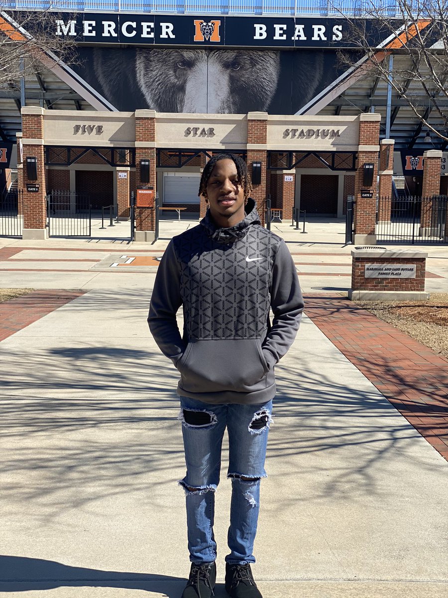 I really enjoyed my time at Mercer today. Thank you coaches <a href="/MercerFootball/">Mercer Football</a> for inviting me to visit! <a href="/KoachTaylor/">Coach Joel Taylor 🏈</a> <a href="/Coach_Macella/">Justin Macella</a> <a href="/CoachMBurleson/">Matt Burleson</a>