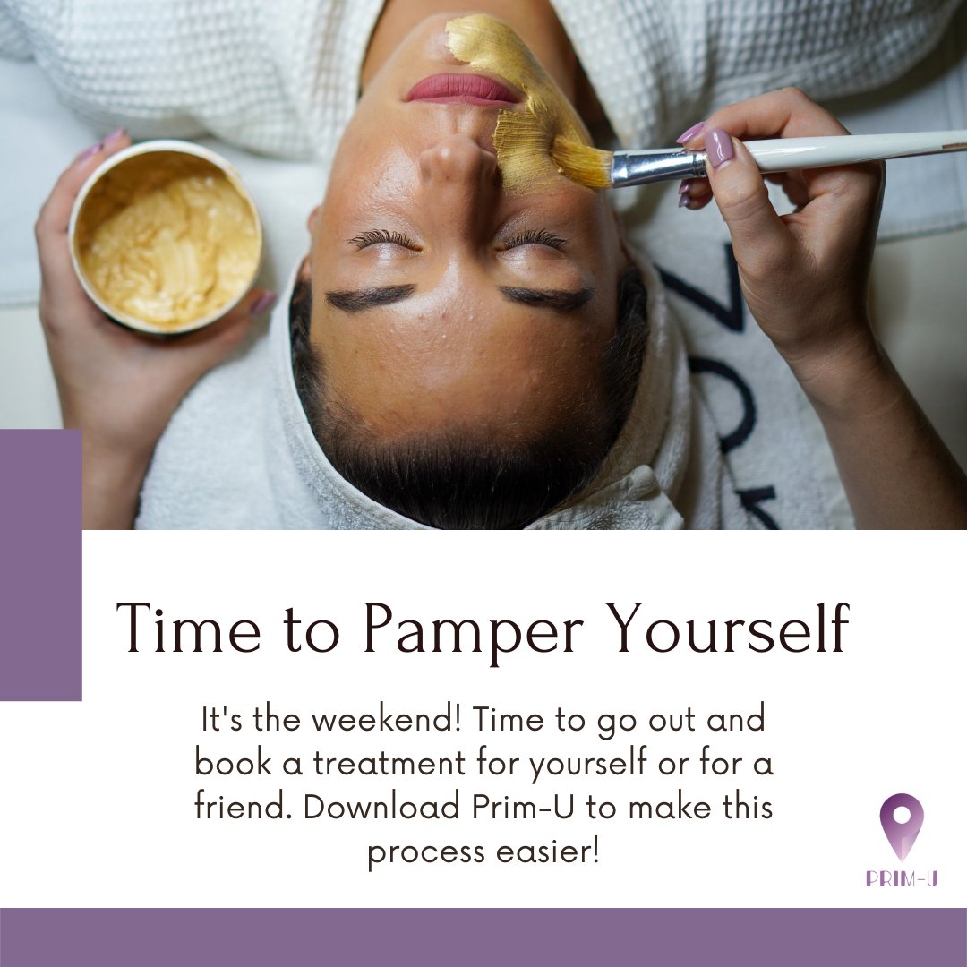 Prim_UApp's tweet photo. You deserve a break! Book now on Prim-U to find a relaxing beauty treatment for the weekend. 

#beauty #beauticians #skincare #skincareroutine #nailart #nailartists #beautybookings #beautyapp #hairstylists #makeupinspiration https://t.co/CP7gbfAkyR
