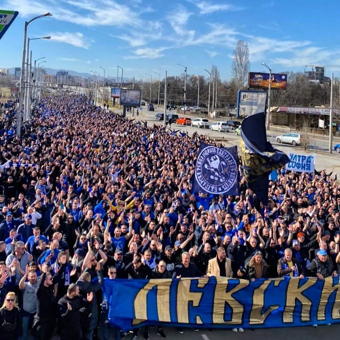 ZONE ULTRAS on X: Levski Sofia fans before their game against Lokomotiv  Plovdiv today ultras levski levskisofia sofia bulgaria bulgarian  football tifo fans futebol awaydays софия българия football  photography EuropaLeague tifosi ...