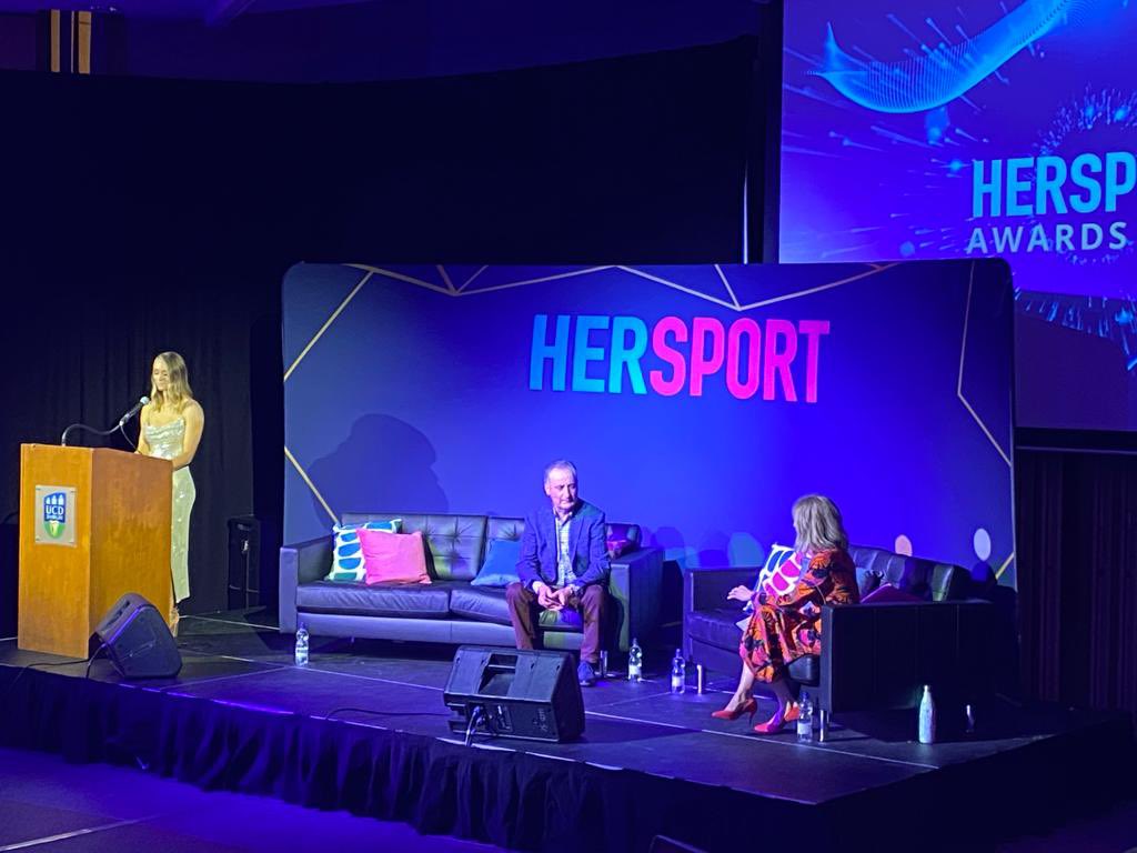 TITAN_Agency1's tweet photo. Things just kicked off here in @ucddublin for the @HerSportDotIE Awards. @meathladiesMLGF scooped the Team Of The Year. What a special group. “It’s an inspiration for every county - if we can do it, others can”👏👏👏 https://t.co/ZefHgA6bz9