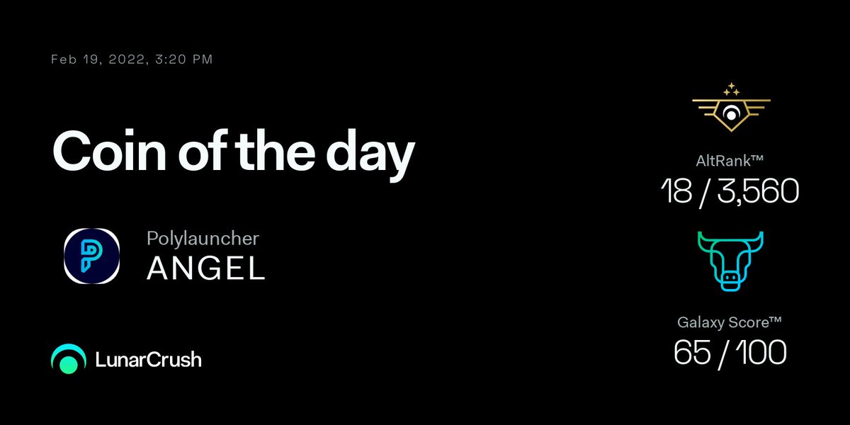 Polylauncher is Coin of the Day on #LunarCrush!

🪐Galaxy Score™ 65/100
🚀AltRank™ 18/3560

Price $0.02    

View real-time #polylauncher metrics at lnr.app/s/8r2Ya6 $angel <a href="/polylauncher/">Polylauncher | Metaverse</a>