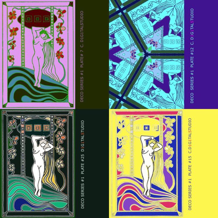 D1G1TALStudio's tweet photo. DECO Collection: 25 individual pieces, mixed medium

Starting at 1.01 #ETH

Website: https://t.co/HYdBxBw2TP 

OpenSea: https://t.co/Pw3husk5bF…

#nft #NFTCommmunity #nftart #artdeco #artnouveau #nftartist #NFTs #Ethereum https://t.co/z1WyC111N4