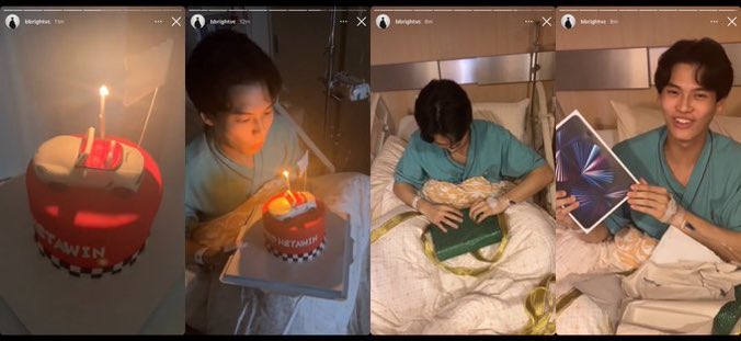 biwithbwbi's tweet photo. Bright for Win's birthday
⁃A birthday cake with a car on top
⁃The present wrapped in green paper
⁃An ipad as the most expensive gift he ever bought
⁃Organized early in the hospital to make Win feels not alone

If this is not love then what ? 😭
#ไบร์ทวิน #brightwin https://t.co/D0zz93sPLg