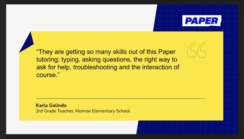 RyanDSmithEdD's tweet photo. 3/3: Here is feedback from one of our teachers. Karla is correct, beyond the tutoring support for a specific subject area or question, students are developing other valuable skills as well. I hadn’t thought about that, so this really resonated with me. https://t.co/40l3dVWhMf