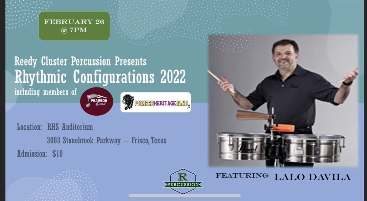 Scott Baldwin (@balddrums1976) on Twitter photo Come see some pretty awesome kids! Saturday at 7pm <a href="/ReedyLions/">Reedy High School</a> <a href="/ReedyBand/">Reedy Band</a> @phmsbandfam <a href="/PearsonBand/">Pearson Band</a> <a href="/phms_panthers/">Pioneer Heritage MS</a> <a href="/FISD_PearsonMS/">Pearson Middle School</a> <a href="/PearlDrumCorp/">Pearl Drums</a> <a href="/ZildjianCompany/">Zildjian Company🌕</a> <a href="/DaddarioandCo/">D'Addario</a> <a href="/InnovativePerc/">Innovative Percussion</a> <a href="/music1sttx/">Music 1st</a> Come see some pretty awesome kids! Saturday at 7pm <a href="/ReedyLions/">Reedy High School</a> <a href="/ReedyBand/">Reedy Band</a> @phmsbandfam <a href="/PearsonBand/">Pearson Band</a> <a href="/phms_panthers/">Pioneer Heritage MS</a> <a href="/FISD_PearsonMS/">Pearson Middle School</a> <a href="/PearlDrumCorp/">Pearl Drums</a> <a href="/ZildjianCompany/">Zildjian Company🌕</a> <a href="/DaddarioandCo/">D'Addario</a> <a href="/InnovativePerc/">Innovative Percussion</a> <a href="/music1sttx/">Music 1st</a>