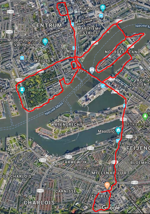 AlblasEric's tweet photo. Van 08:30 uur tot 14:00 uur op route geweest. Koffie gedronken bij #ketelbinkiekoffie op het #Willemsplein en gegeten bij #BramladageZuidpleinLaag . Ik wilde eigenlijk nog verder maar er was een wegversperring bij de #oosterkade . Totale rit 30 km ! Ik voel me goed ! ❤️✅ https://t.co/lMUZTFrnaa