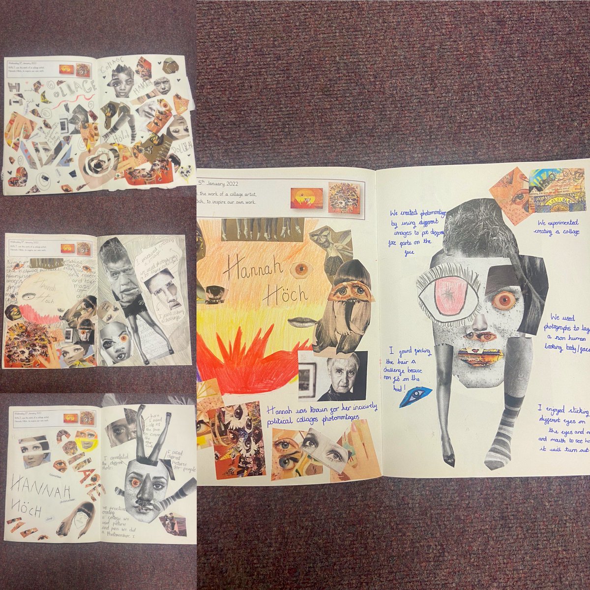 Y6 explored Hannah Höch’s take on collaging. They loved playing around with photos to create some photomontage pieces of their own. Here are some examples of their fabulous mood boards 🦵🏼 <a href="/RoundhayY6/">Roundhay Year 6</a> <a href="/RhayPrimaryHead/">Roundhay Primary Head</a>