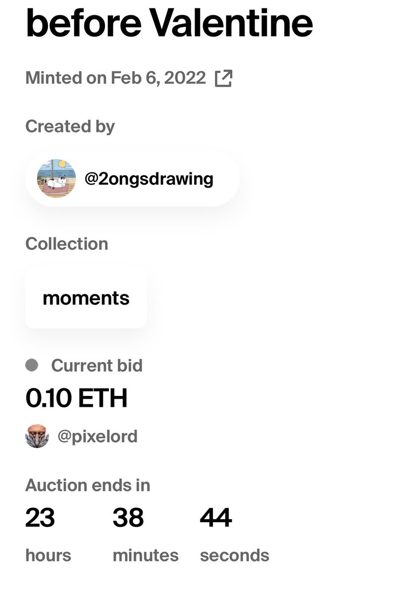 Finally! A bid begun 💕 Thank you so much again and again for my first one. <a href="/pixelord/">PIXELORD</a> and Thank you Khun <a href="/Folk_ArtNFT/">Folky</a> to give me Invite Foundation ❤️😍