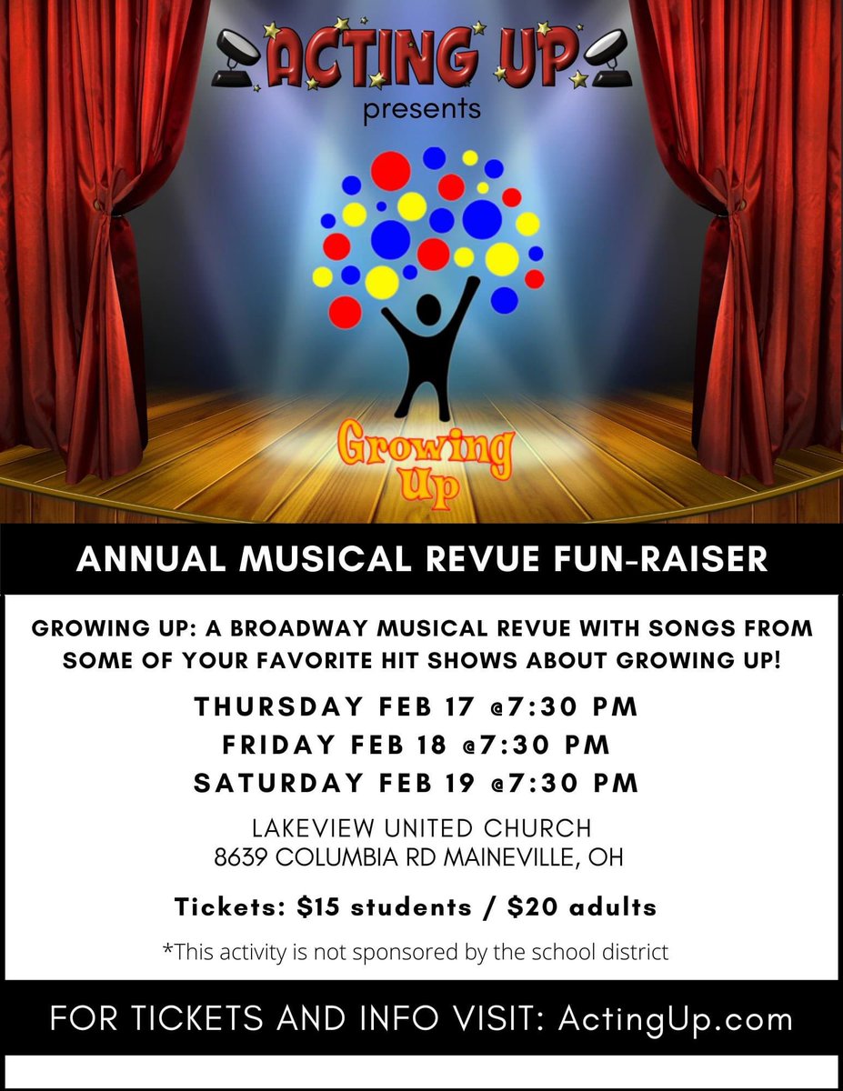ActingUpMason's tweet photo. Are you CRAZY???  Why haven’t you bought tickets to tonight’s last performance of Growing Up an @ActingUpMason production?  These young performers are so talented…HOTTEST TICKET IN TOWN!  See you tonight!!! https://t.co/NJYzDikUMZ