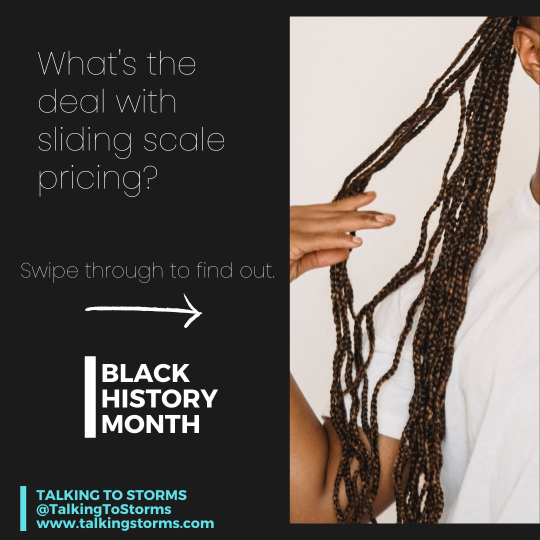 talkingtostorms's tweet photo. WTF is sliding scale pricing, why do I use it, and what does it have to do with #Blackhistorymonth2022?
#BlackHistoryMonth #BlackLivesMatter #FinancialInclusion #financialliteracy #Financialprivilege #privilege #WhitePrivilegeisreal #Decolonize #marginalizedvoices https://t.co/feme9otQW1