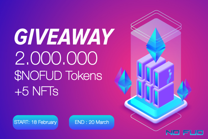 🔥NO FUD Token Giveaway is LIVE🔥

Join the Giveaway here:
givelab.com/nofudtoken

💰 Reward: 2,000,000 $NOFUD
🎁  Bonus: 5 NFTs

JOIN NOW AND GOOD LUCK!

#giveaway #nft #NOFUDTOKEN #NFTGiveaway #BSCGem #BSC