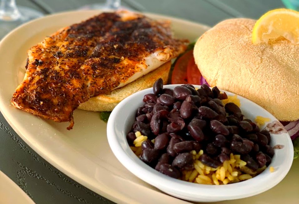 FamousOasis's tweet image. Our blackened fish sandwich