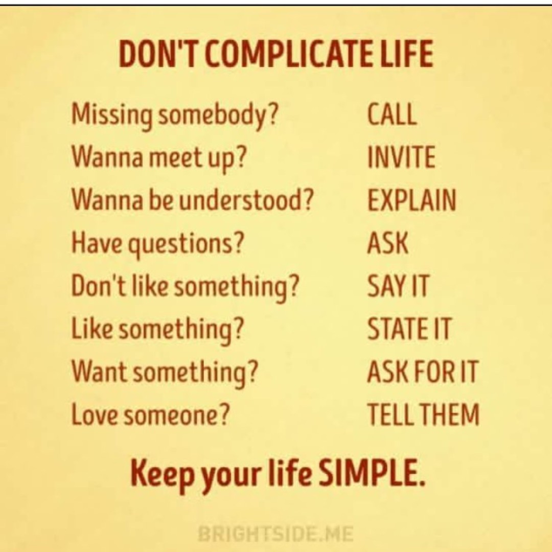 rebeccakcrews's tweet image. Even though life may appear to be complicated at times, it is important to know that life is indeed very simple. It's about good health, surrounding yourself with people who make you happy and keeping it real. Don't complicate life, keep it simple✨✨ #KeepThingsSimple