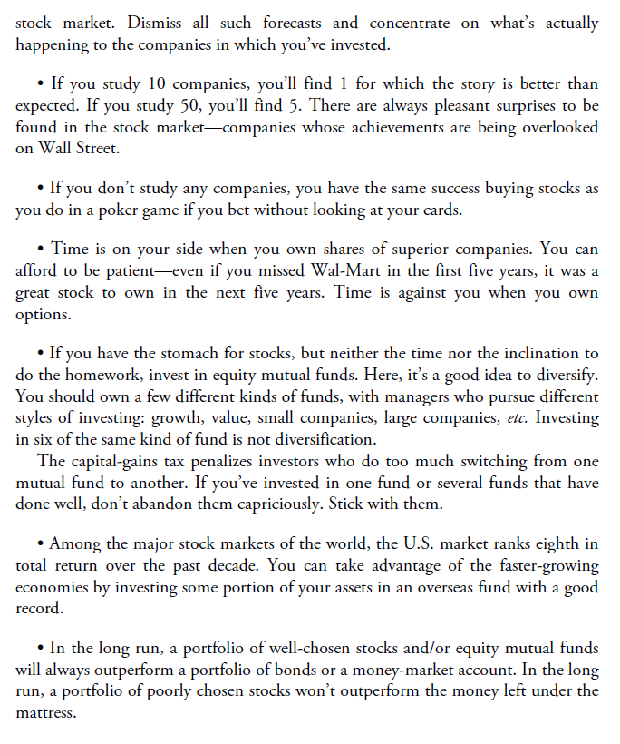 25 Golden Rules for Investing by Peter Lynch From "Beating the Street