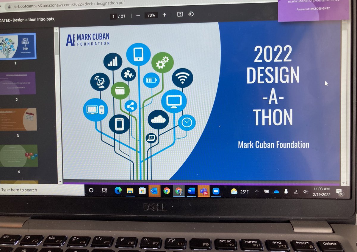 JustinAglio's tweet image. Happening NOW: @markcubanai 2022 High School #AI Design-A-Thon!! #LetsGo @mcuban @iamwill @RIatPennState @YvetteGMedina @ryanlkline #UseOfData #Creativity #Process #Present #Design @PSUOutreach #Pennsylvania #Pittsburgh @PADeptofEd #ArtificialIntelligence #LearnerWeekendWarriors
