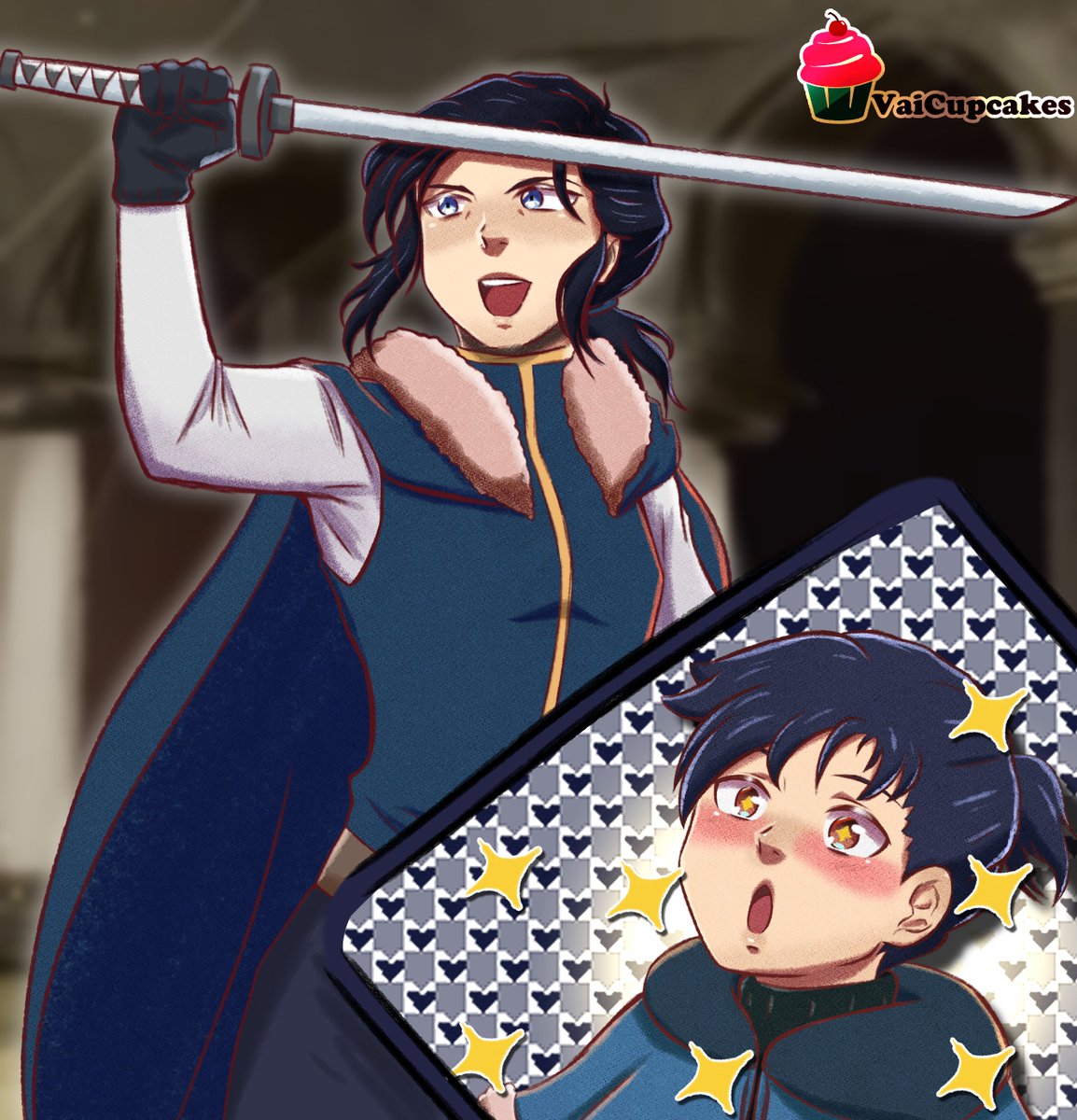 VaiCupcakes's tweet photo. It's time for the celebration guuyssss
I finally get to draw my own take on Glenn, and mini Felix of course β¨
I know the prompt was and angsty one, but why not something cute? u wu
#FireEmblemThreeHouses #FE3H #felixweekend #felixbday2022 https://t.co/m0XDwRqL54