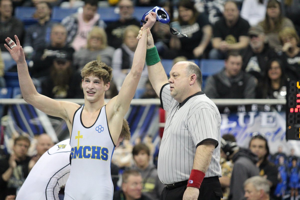 NDHSAA's tweet photo. 2022 NDHSAA Class A Boys Wrestling Individual State Champion (152 Pounds): Isaac Felchle of St. Mary’s #NDHSAA #NDpreps https://t.co/BDTEWfHaKM