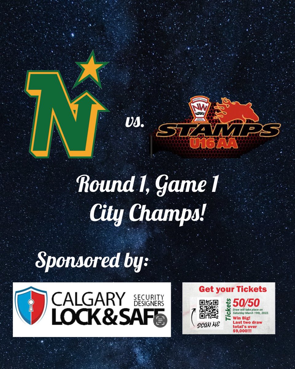 Game Day! Join us for the 1st Round today at 12:15pm @ Henry Viney. Good luck to the U16AA League in City Champs!  #GoGold! <a href="/CNHA_Assoc/">Calgary Northstars</a> <a href="/hockeycalgary/">Hockey Calgary</a>
