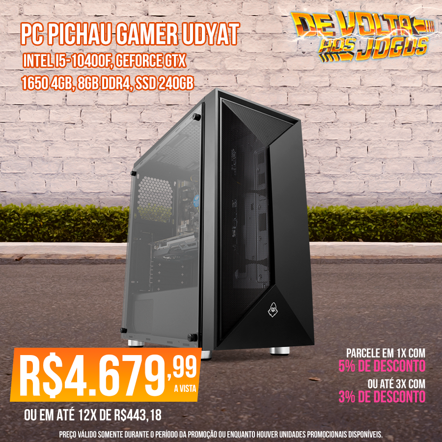 PC Pichau Gamer Udyat II, intel i5-10400F, GeForce GTX 1650 4GB