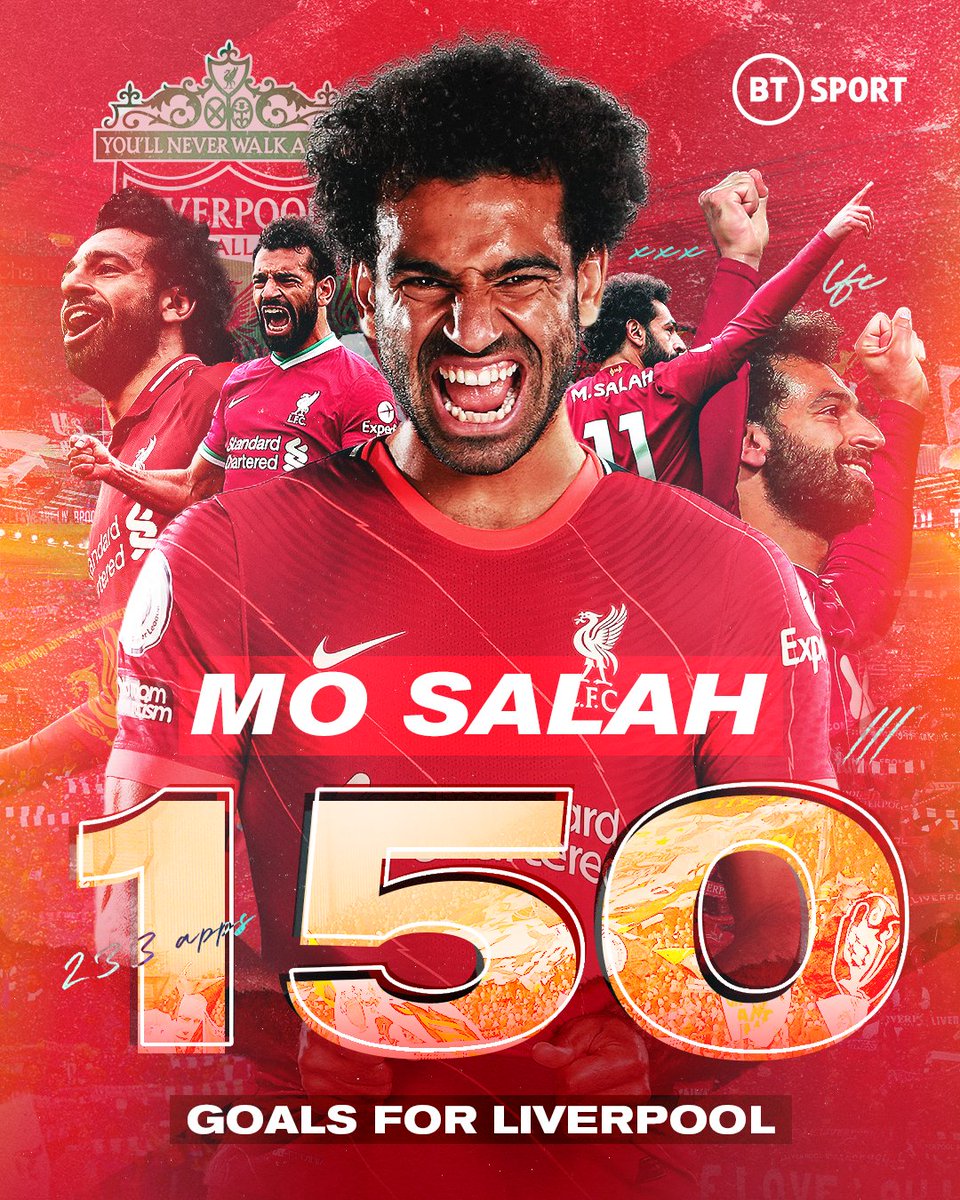footballontnt's tweet photo. Mo Salah's goal vs Norwich is his 150th for Liverpool 👏

A crazy return since singing in 2017! https://t.co/VclIHiIJfR