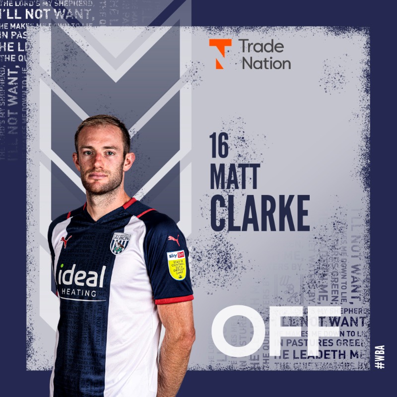 WBA's tweet photo. 69’ | Our first change of the game.

Diangana comes on for Clarke.

🎩 1-0 💙🤍

@ItsTradeNation | #WBA