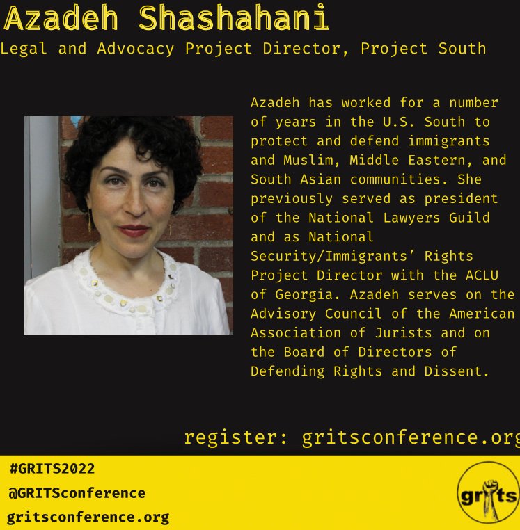 GRITSConference's tweet photo. Ahmad Abuznaid from the US Campaign for Palestinian Rights, Zoha Kalili from @pal_legal, Faizan Syed from 
@cairdfw, and @ashahshahani from Project South will be discussing this important topic in less than 30 minutes!! #GRITS2022 https://t.co/N2Y69qZp9d