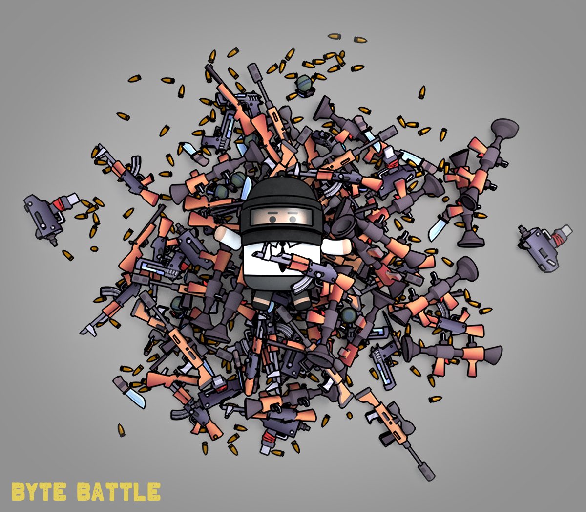 ByteBattleGame's tweet photo. Main menu UI graphic for BB! So much fun experimenting with different aesthetics.
#ByteBattle #gamedev #NFTGame https://t.co/uormYG4d64
