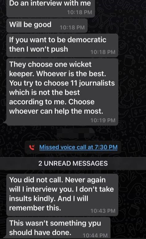 Wriddhiman Saha tweet on Boria Majumdar texts (PC: twitter @Wriddhipops)