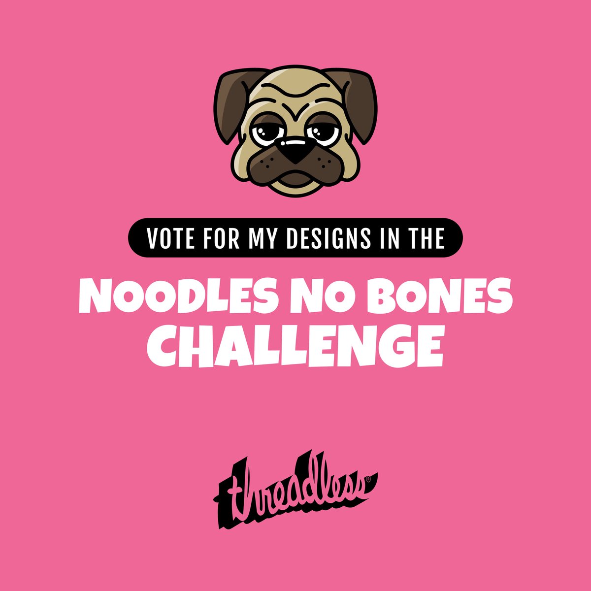GrayWolfCreates's tweet photo. Like my designs based on Noodle (TikTok’s favorite pug)? Help me win the @threadless Noodles No Bones Challenge by voting for these designs. Links in my bio!
- - -
#BonesDay #NoBonesDay #NoodleThePug #Pug #Dog #Threadless #TikTok #GraphicDesign #Illustration https://t.co/gn7PcjvmYx