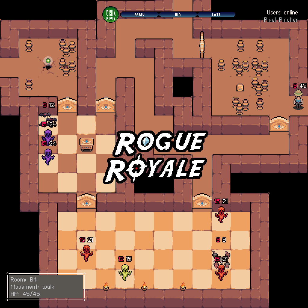 rogueroyalegame's tweet photo. Our very first #screenshotSaturday! 🤩

Rogue Royale is a PvPvE turn-based #roguelike #indiegame in development.

Sounds interesting? Follow us for updates! https://t.co/1k7QcGn8jQ