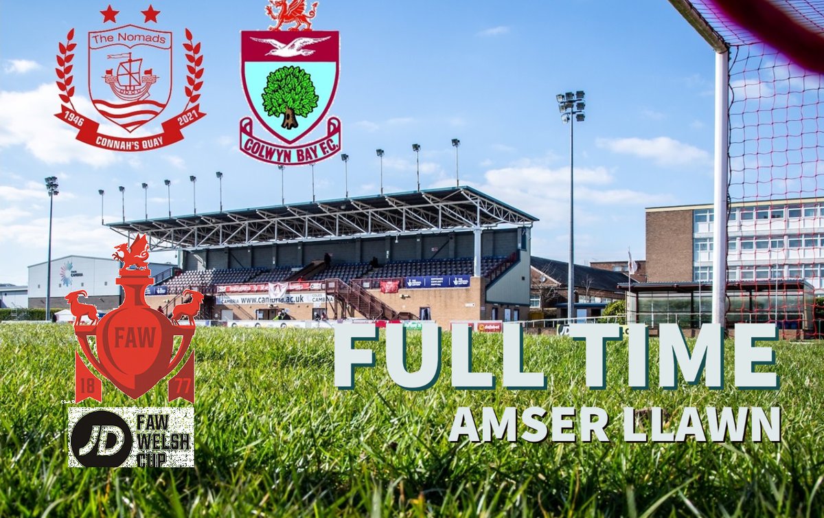 ColwynBayFC's tweet image. FULL-TIME: Connah's Quay Nomads 0 Colwyn Bay 2.
SEAGULLS THROUGH TO SEMI-FINALS OF WELSH CUP