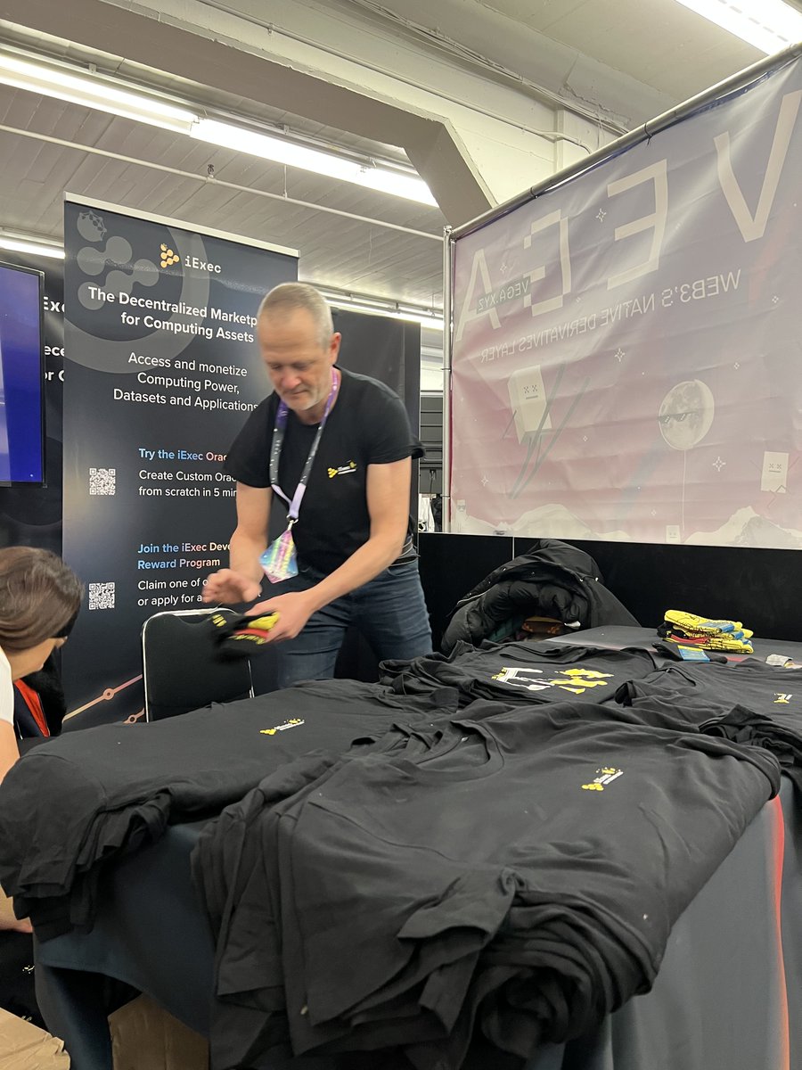 iEx_ec's tweet photo. Another day, another box of swag to give away @EthereumDenver https://t.co/zYaObnHjCQ