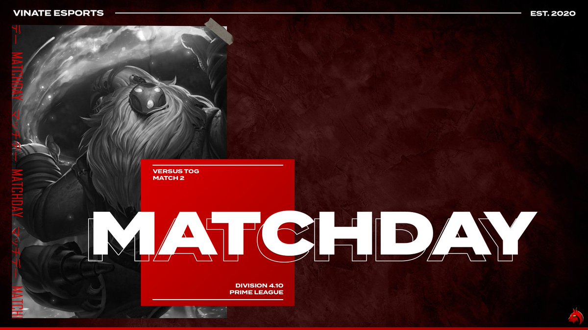 VinateEsports's tweet photo. [ #MATCHDAY ]

🏆» PrimeLeague Division 4.10 
🆚» @TOGfoxes Evolution
🗓️» Sonntag, 20.02.2022
🕐» 19:00 Uhr

 → https://t.co/dhQpnSrLjL ←

#VATWin #Vinate #LeagueOfLegends https://t.co/p7f0zUG3K3