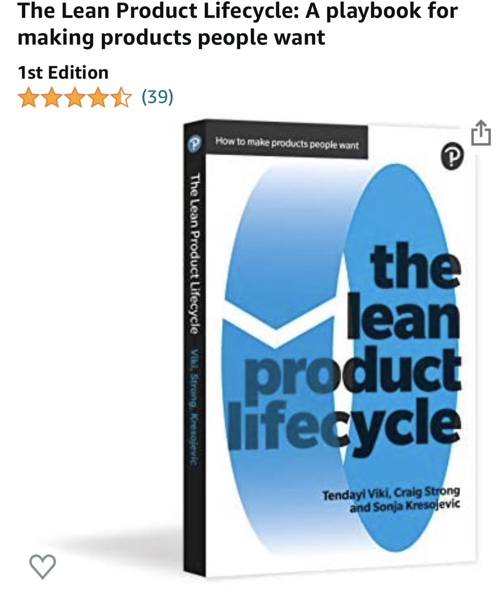 Flash sale! 71% off. For just over the price of a coffee. The Lean Product Lifecycle: A playbook for making products people want amazon.co.uk/dp/1292186410/…