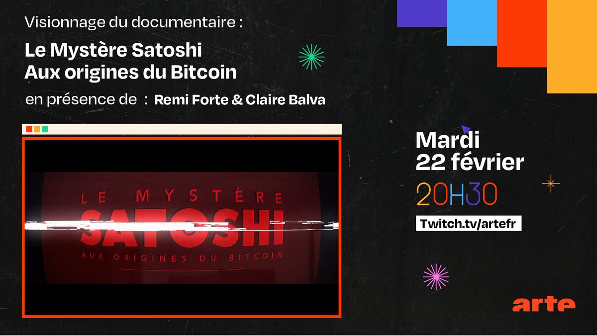 Le créateur du Bitcoin : un personnage monté de toutes pièces ? 🧐

Rendez-vous mardi 22 février sur Twitch pour un stream autour de « Le mystère Satoshi » avec son réalisateur <a href="/ForteRemi/">Rémi Forte</a>, l’experte <a href="/ClaireBalva/">Claire Balva</a> et un animateur spécial…

🔗 Twitch.tv/artefr

1/4