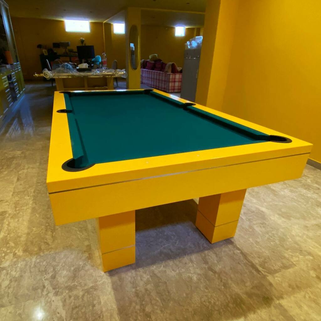 escardibul's tweet photo. Mesa de billar personalizada y lacada en amarillo con el número de Ral escogido por el cliente.
.
Nos gusta lo que hacemos.
.
Tu diversión / Nuestro objetivo 
.
.
.
#mesasdebillar #billares #billaramericano #mesasdebillarconvertibles #mesasdebillardesegundamano #tapizados #m… https://t.co/fZH4Ercs0S