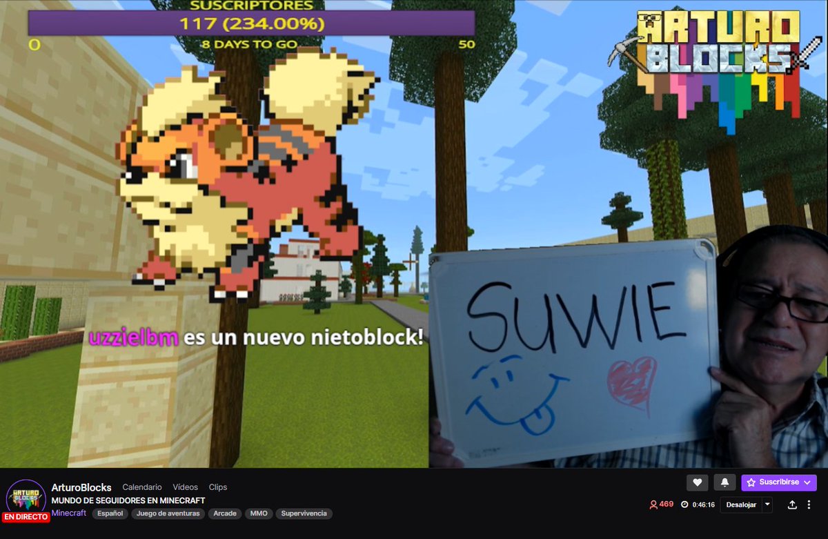 BOLUDO MI CORAZON... :'c <3 

twitch.tv/arturoblocks Siganlo, es un señor que juega minecraft y a su chat le llama Nietitos 🥺