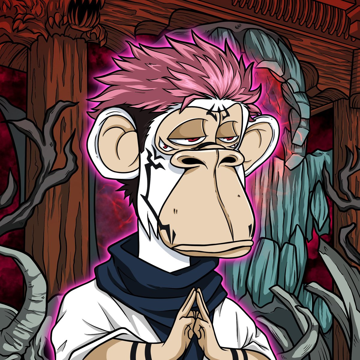 UnionApe_'s tweet photo. ‘Sukuna Ape’ from Jujutsu Kaisen

Union Ape is collection combined from The APE and Anime/Manga Element

https://t.co/yP9zGFYLnM

#nft #nftart #nftartist #nftcollector #nftgiveaway #nftcollectibles #nftartwork #nft_hunters #bayc #apefollowape #jujutsukaisen #nftanime #animenft https://t.co/voeeNvIq2X