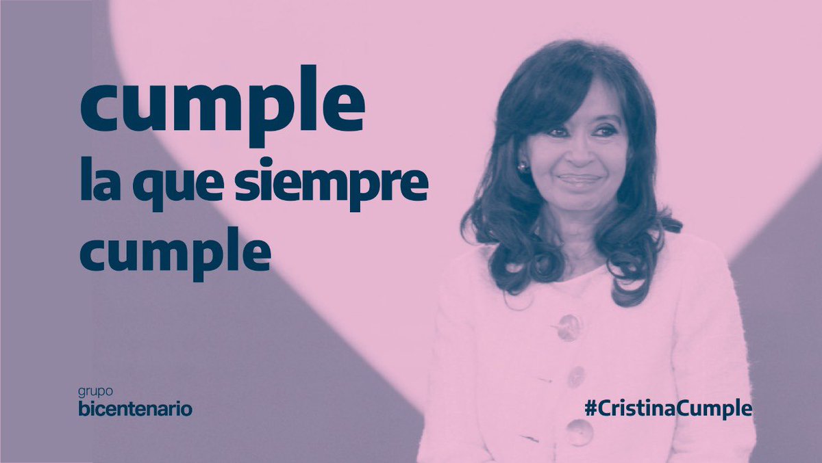 gbicentenarioar's tweet photo. #CristinaCumple ✌🏻 https://t.co/C5W7CaNuFe