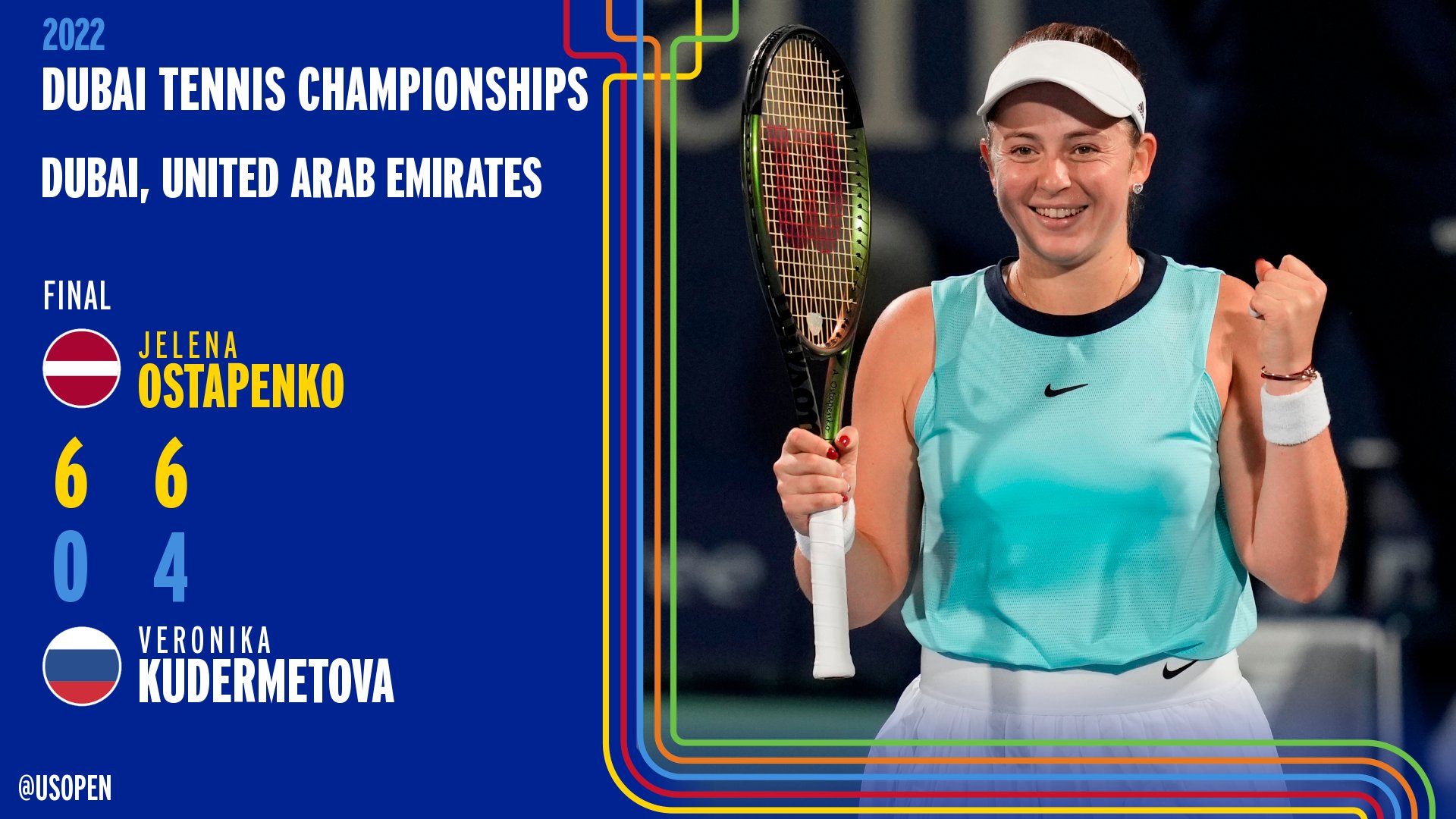 Jelena Ostapenko vs. Veronika Kudermetova, 2022 Dubai Final