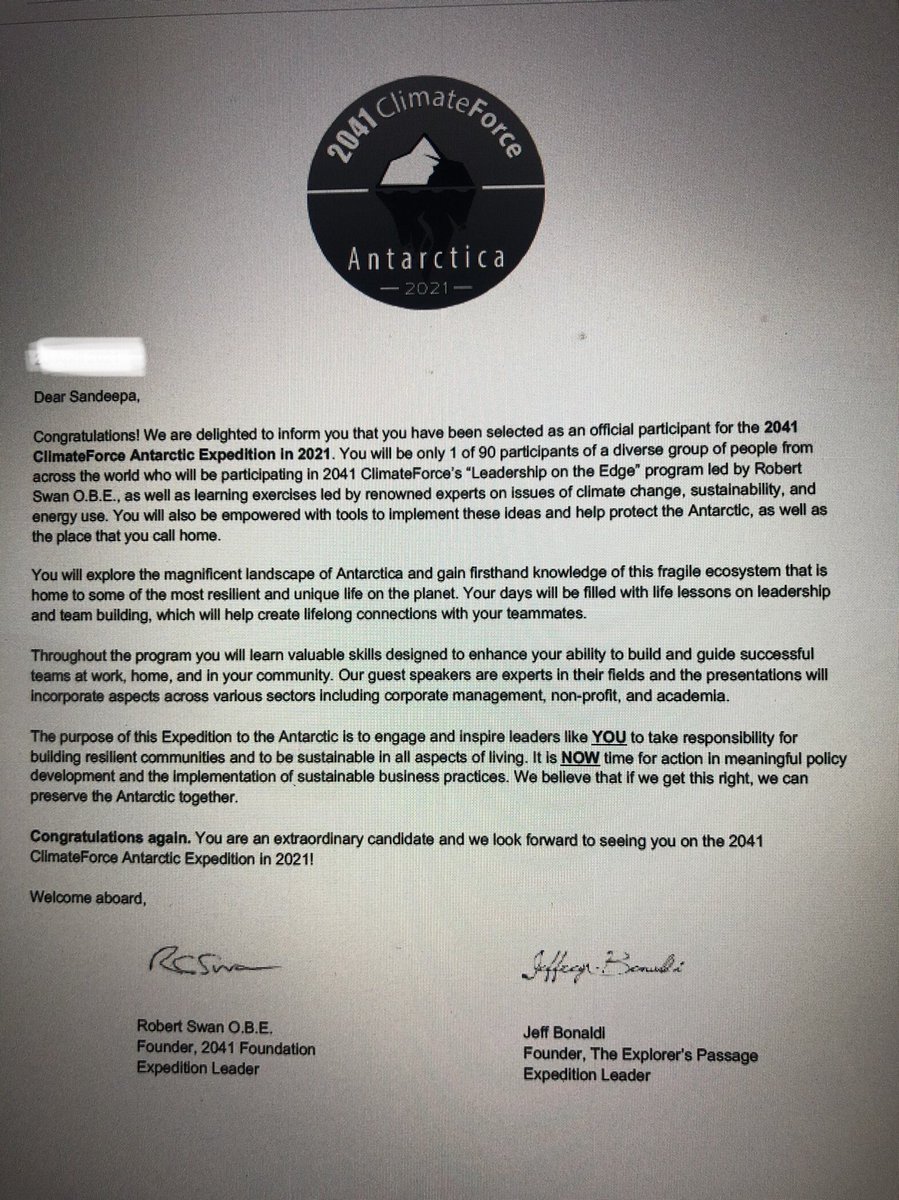 sandie0716's tweet photo. 🇦🇶I am excited to announce I have been selected to go to Antarctica for #climateaction🇦🇶
The Expedition date was moved from Nov 2021 to March 2022 due to the still existing Covid-19 around the world. #2041climateforce #antarctica #climatechange #savetheplanet #preserveantarctica https://t.co/Kwy1bxGg6v