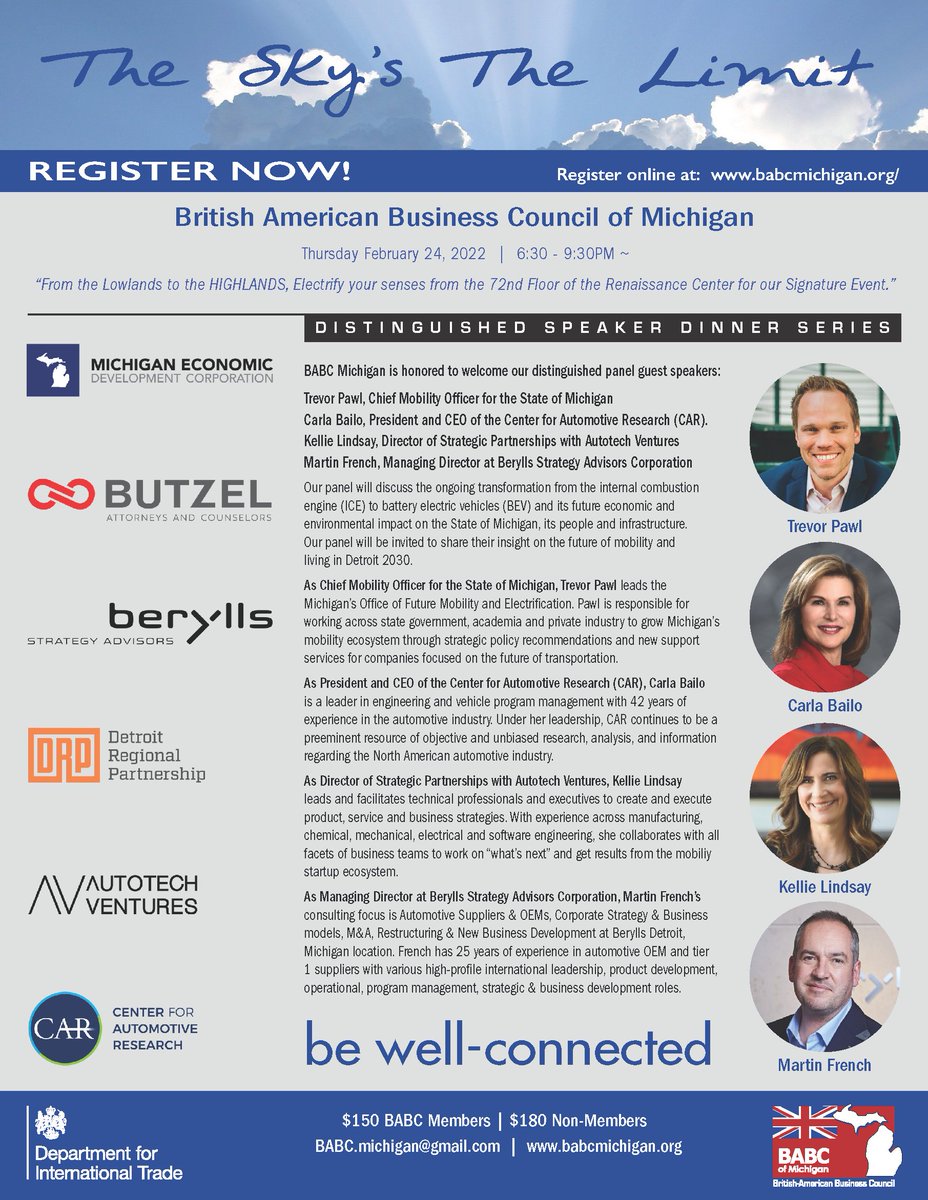 cargroup's tweet photo. Join CAR's CEO, Carla Bailo, &amp; Michigan's Chief Mobility Officer, Trevor Pawl, on 2/24 for @babc_michigan's panel discussion on the transformation from ICE to BEV and its future economic and environmental impact on Michigan, its people and infrastructure: https://t.co/Yn01PWU7VS https://t.co/KmLrE15xSp