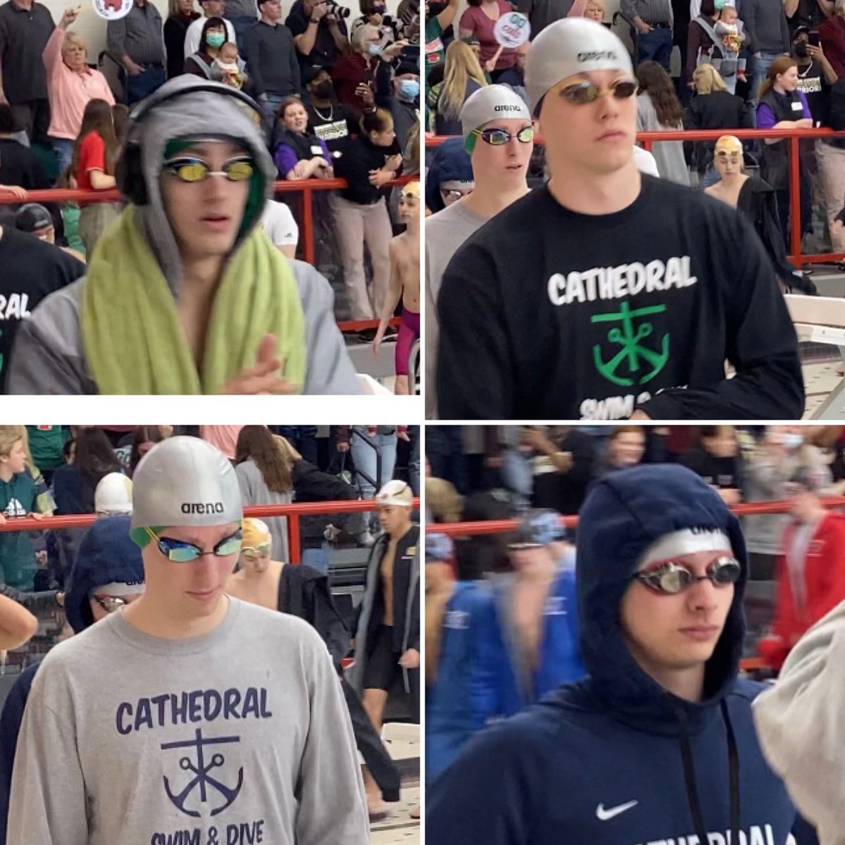 200 Free Relay of Bridges, Spellacy, A. Fahey, Timberman takes 4th and breaks the school record. 🍀💚⚓️💪