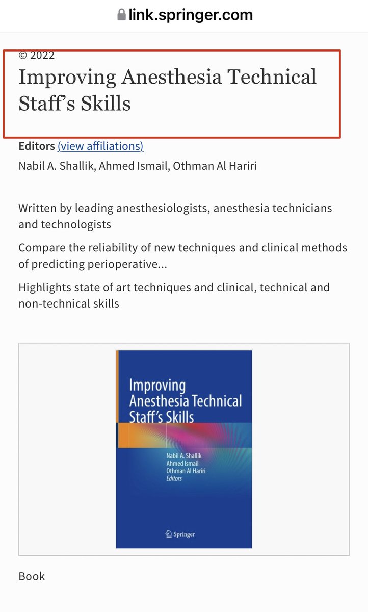 alo_wael's tweet photo. My participation in our new book, I hope to be useful scientific book.

#teamwork #Anesthesia #AnesthesiaTechnology #ODP #CRNA #Anesthesiabook #Anesthesiateam #achievement.

https://t.co/8faQ3CmrdQ https://t.co/hdilaBwOxr