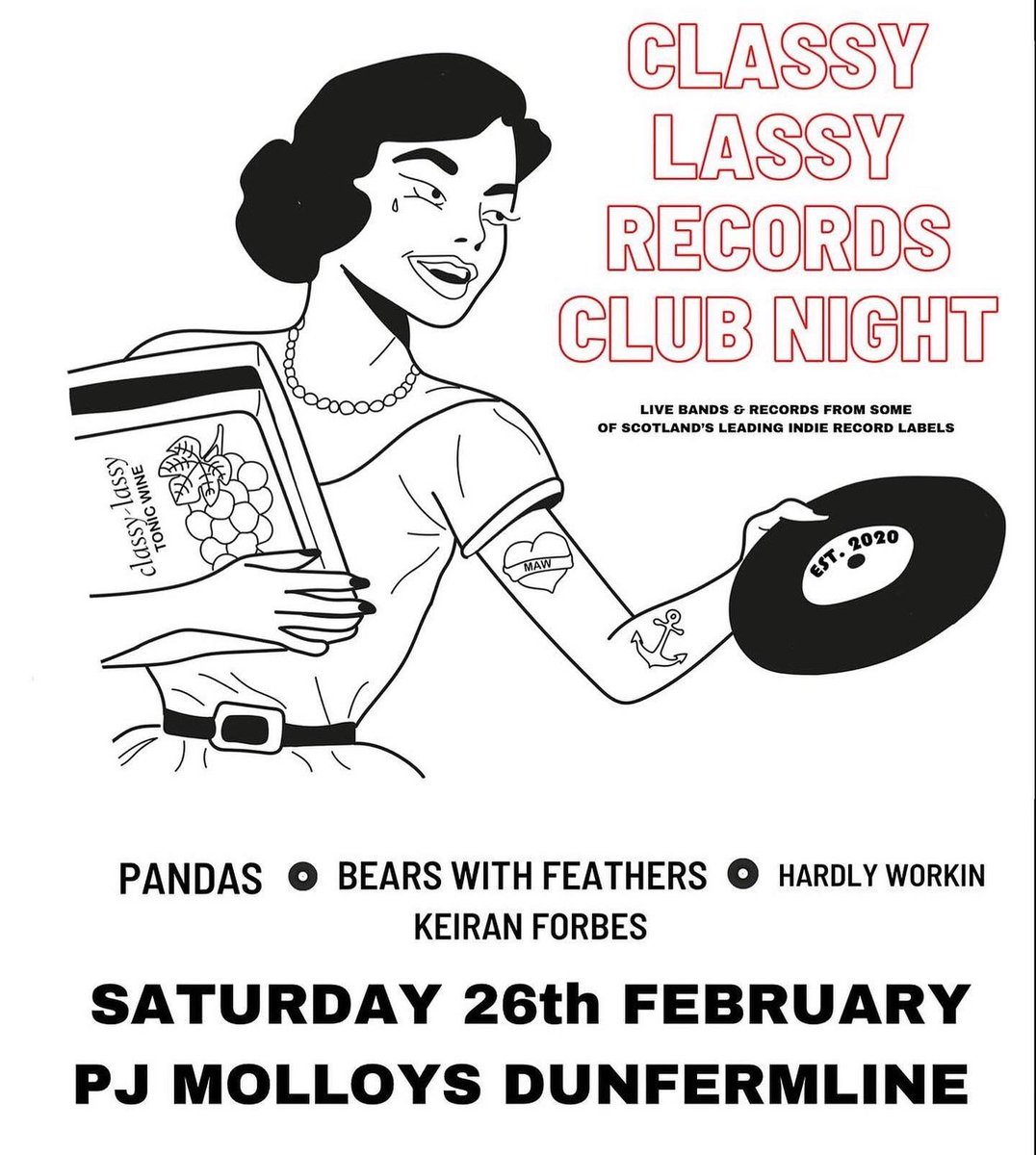 1 WEEK TO GO!

I’m playing <a href="/PJMolloys/">PJ Molloys</a> on Saturday 26th February as part of <a href="/classylassyrecs/">Classy Lassy Records</a> club night. Class lineup of acts + record fair!

Tickets available from <a href="/TicketWebUK/">TicketWeb UK 🤘</a> : ticketweb.uk/event/classy-l…

<a href="/Mikethesticks/">Michael Adamson</a> 
<a href="/ConallAdam/">Conall Adam</a>