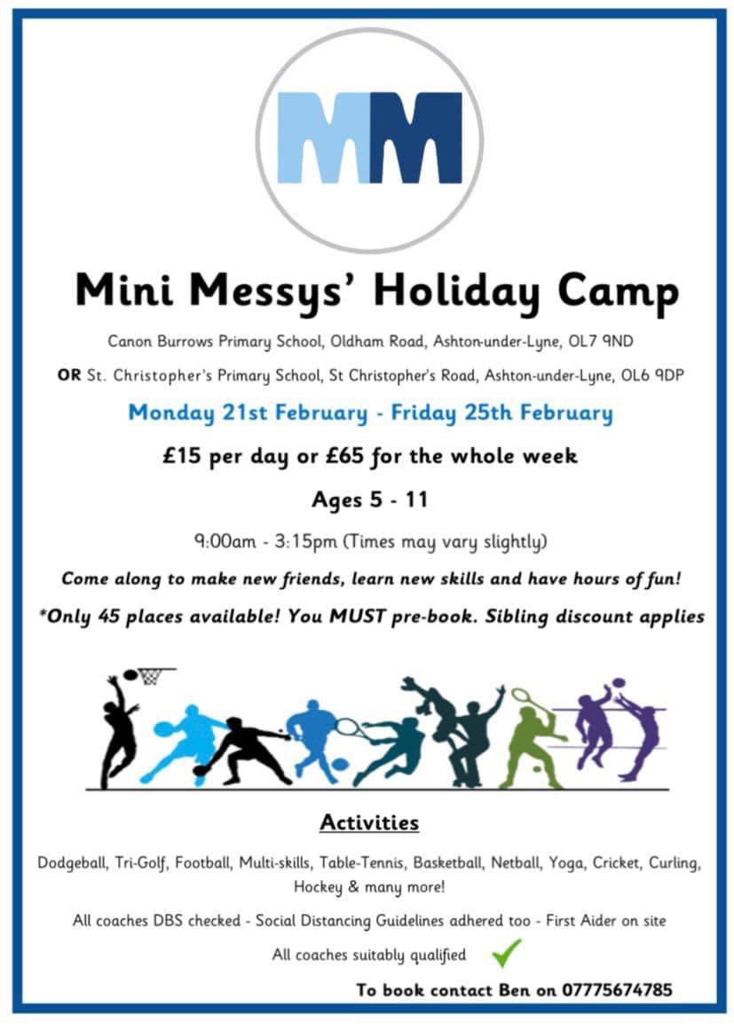 Mini_Messys's tweet photo. 🎉 𝑾𝑬’𝑹𝑬 𝑩𝑨𝑪𝑲! 🎉

We’re back for February half term!

Not only are we running our usual camp at @canonburrowspe… 📍

We also have an additional camp running at @ChristophersRc 📍

We still have spaces remaining at both locations ✅ 

DM now to book your place! 📧 https://t.co/RRWctuPfLX